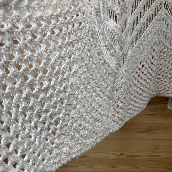 Line the Label Cardigan Sweater Duster Longline Small Cotton Ivory Festival B88 - Picture 14 of 16